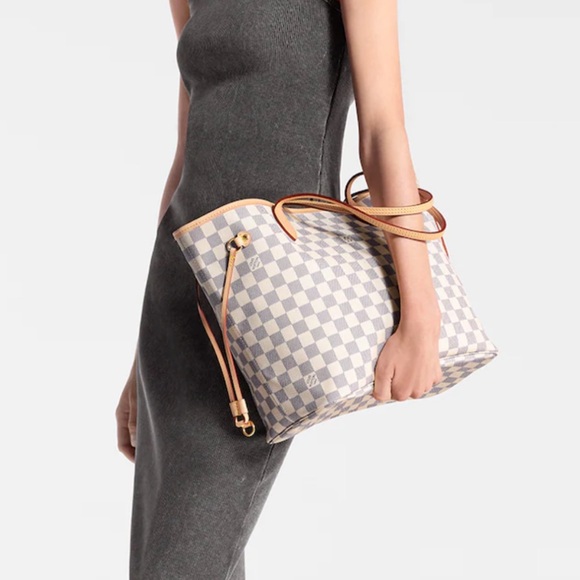 Louis Vuitton white Neverfull Damier MM canvas tote - Picture 1 of 14